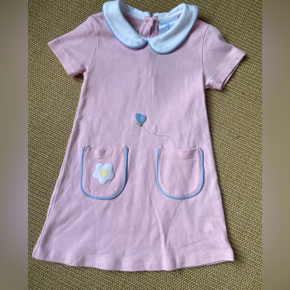 Little English 2T pink bee and flower dress